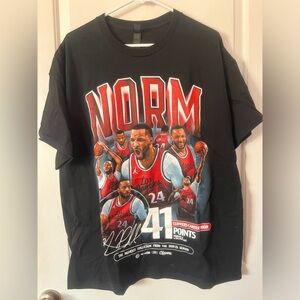 Norm LA Clippers Black T-Shirt with Red and White